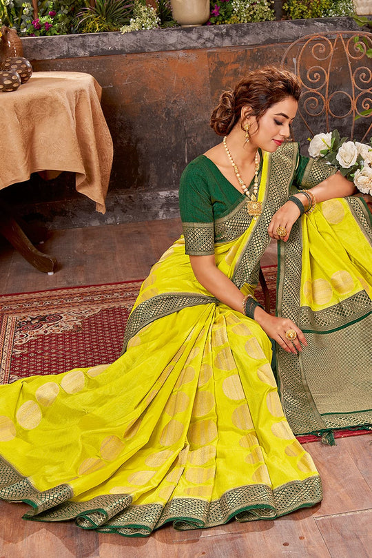 Yellow South Silk Saree silk sarees online