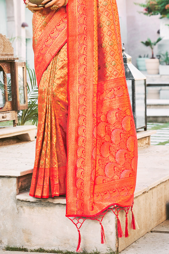 Burnt Orange Kanjivaram Saree Burnt Orange Kanjivaram Saree
