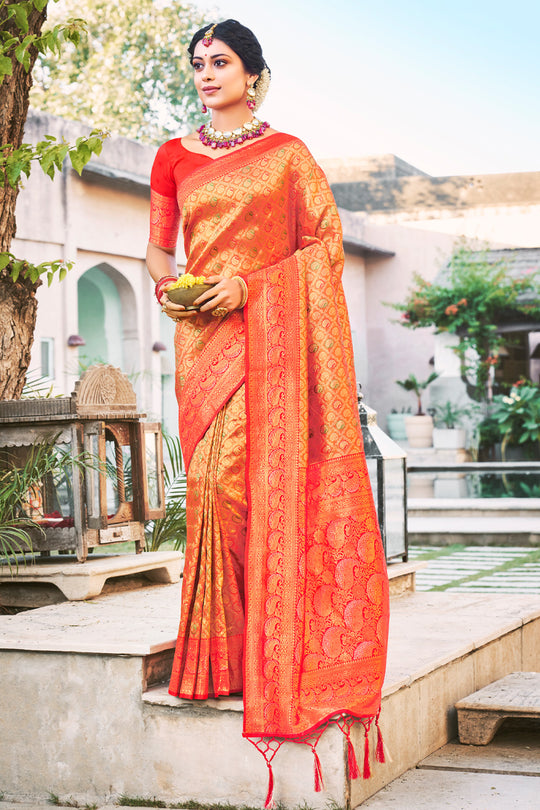 Burnt Orange Kanjivaram Saree Burnt Orange Kanjivaram Saree