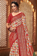 Crimson Red Tussar Saree sarees for women