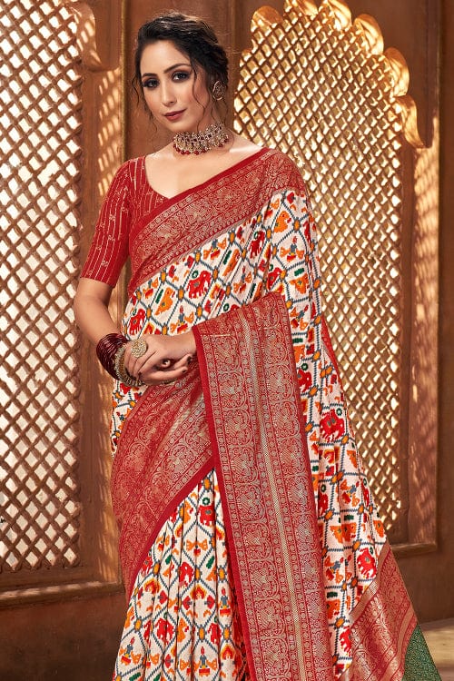 Crimson Red Tussar Saree sarees for women