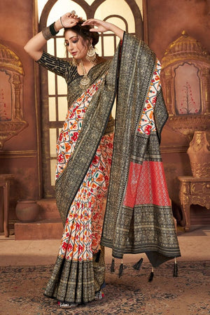 Raven Black Tussar Saree