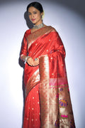 Tart Red Tussar Saree Tussar Silk Saree Tart Red Tussar Silk Saree saree online