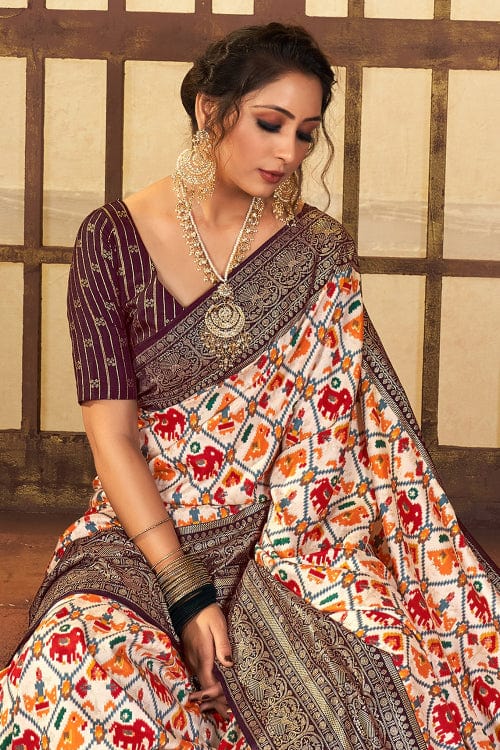 Violet Tussar Saree fancy saree