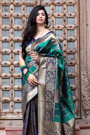 Blue Multicolour Uppada Saree