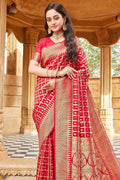 Cardinal Red Uppada Saree red uppada saree