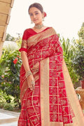 Chilli Red Uppada Saree Uppada saree
