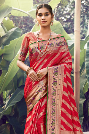Crimson Red Uppada Saree