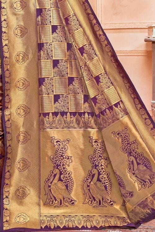 Palatinate Purple Peacock Pattern Uppada Saree uppada silk saree
