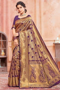 Palatinate Purple Peacock Pattern Uppada Saree uppada saree online