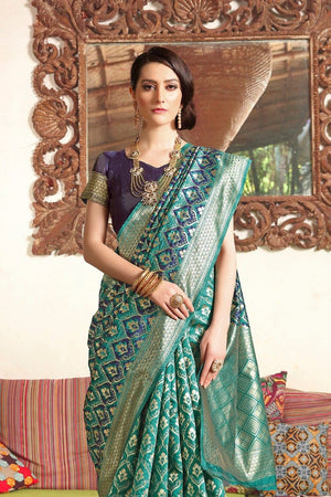 Teal Blue Uppada Saree