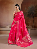 Rani Handloom Weaving Silk Saree With Blouse Piece