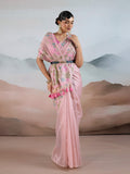 Pink Handloom Zari Tissue - Brasso Weaving Saree With Blouse Piece