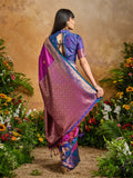 Pink Pure Silk Handloom Weaving Saree With Blouse Piece