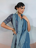 Blue Pure Viscose Cotton Handloom Weaving Saree With Blouse Piece