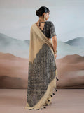 Grey Pure Viscose Cotton Handloom Weaving Saree With Blouse Piece