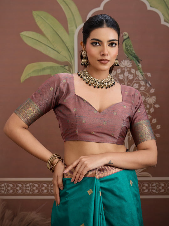 Sea-Rama Tussar Silk Handloom Weaving Saree With Blouse Piece