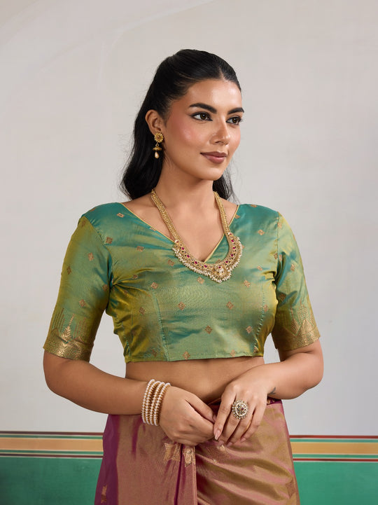 Brown Pure Silk Handloom Weaving Saree With Blouse Piece