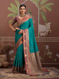 Sea-Rama Tussar Silk Handloom Weaving Saree With Blouse Piece