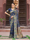 Blue Soft Silk Festive Wear Saree With Blouse Piece