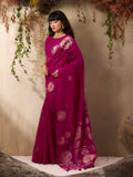 Pink Pure Munga Silk Handloom Weaving Saree With Blouse Piece