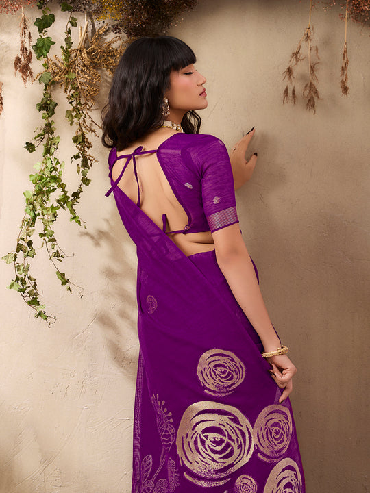 Wine Pure Munga Silk Handloom Weaving Saree With Blouse Piece