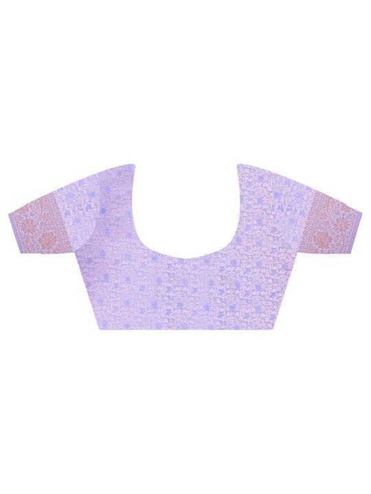 Grey Kanjivaram Silk Saree With Blouse Piece