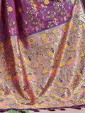 Violet Soft Silk Festive Wear Saree With Blouse Piece