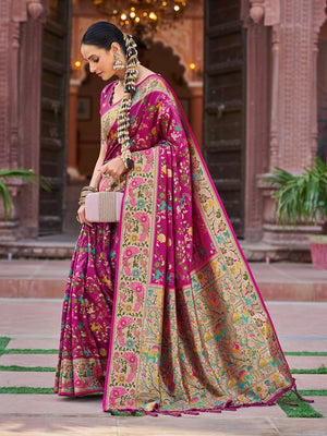 Pink Soft Silk Festive Wear Saree With Blouse Piece