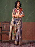 Purple Paithani Tissue Saree With Blouse Piece