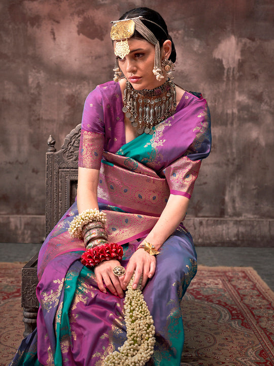 Multi Color Festive Wear Silk Saree With Blouse Piece