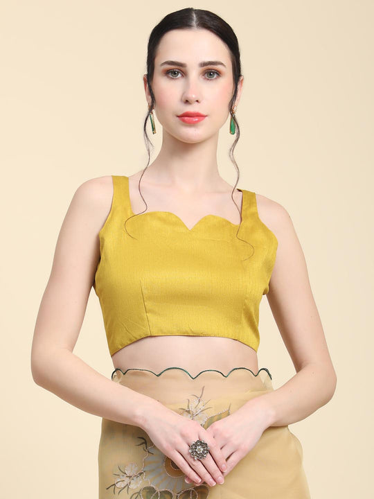 Yellow Digital Printed Organza Saree With Satin Yellow Blouse Piece