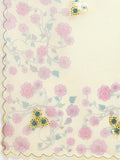 Yellow Digital Printed Organza Saree With Satin PInk Blouse Piece