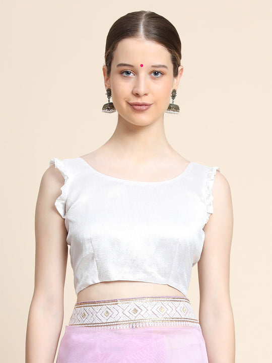 Lavender Organza Saree With Blouse Piece