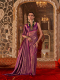 Wine Handloom Weaving Silk Saree With Blouse Piece