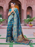 Green Soft Silk Festive Wear Saree With Blouse Piece