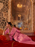 Light Pink Handloom Weaving Silk Saree With Blouse Piece