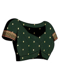 Green Georgette Daily Wear Saree With Blouse Piece