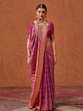 Wine Handloom Weaving Silk Saree With Blouse Piece