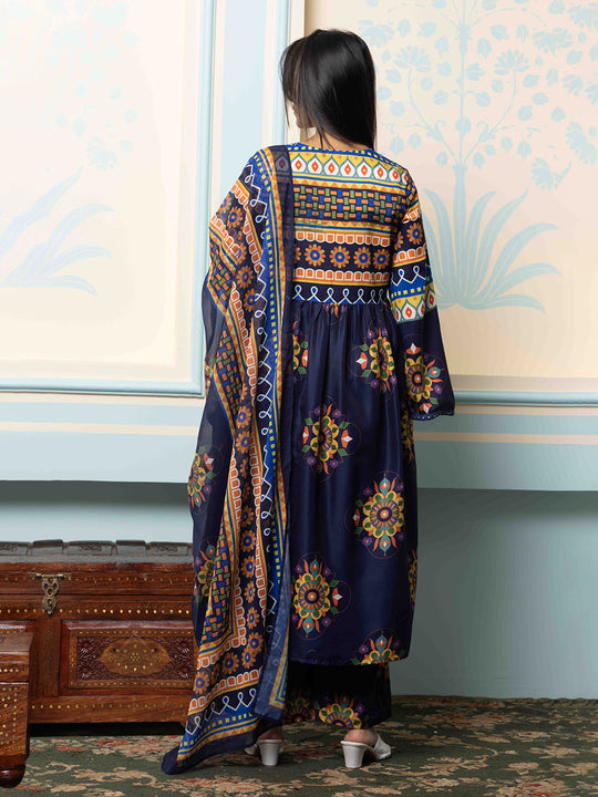 Women Ethnic Motifs Printed Regular Kurta with Trousers & With Dupatta