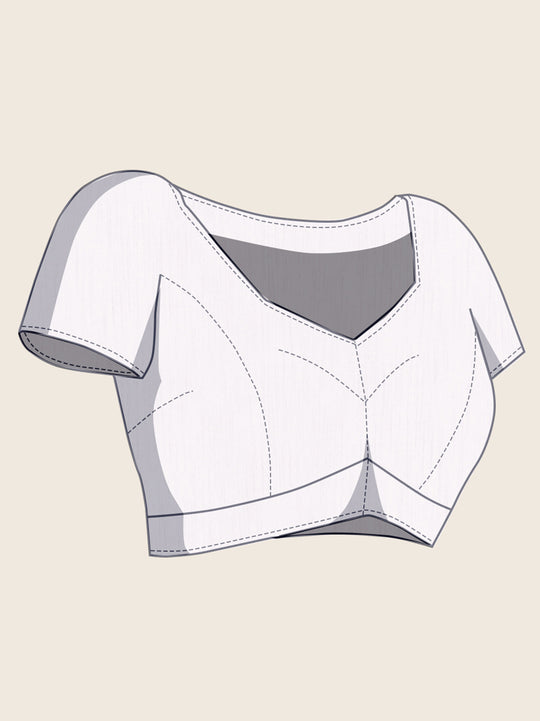 White Linen Saree With Jari Border All Over Single Colour Printed Saree With Blouse Piece