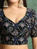 Poly Chiffon Dyed Saree With Heavy Embroidered Blouse Piece
