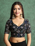 Poly Chiffon Dyed Saree With Heavy Embroidered Blouse Piece