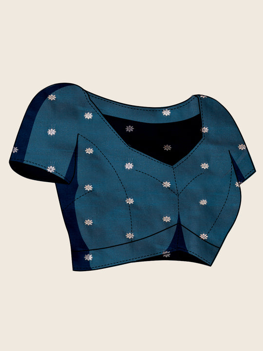 Teal Soft Silk Sarees Premium Two Tone Satin Fabric With Unique Pathani Type Designs Saree With Blouse Piece