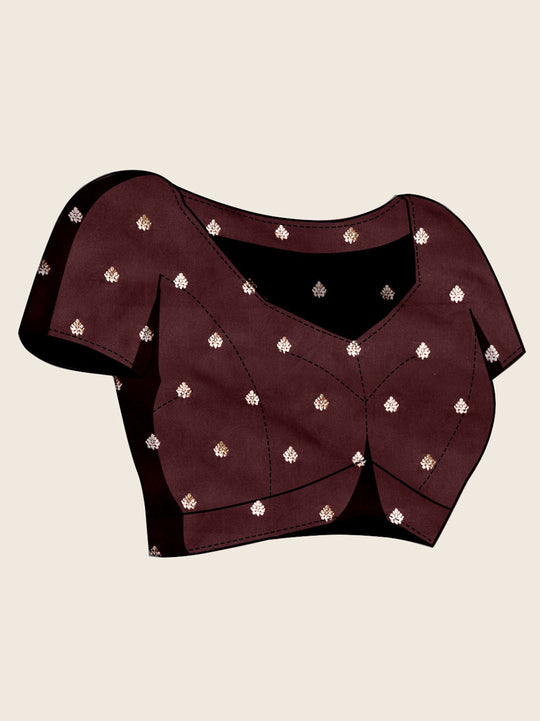 Maroon Soft Silk Sarees Premium Two Tone Satin Fabric With Unique Designs Saree With Blouse Piece