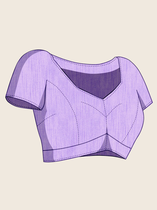 Lavender Georgette Soft Silk Saree With Blouse Piece