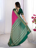 Pure Silk Woven Zari Saree With Jacquard Border And Blouse Piece