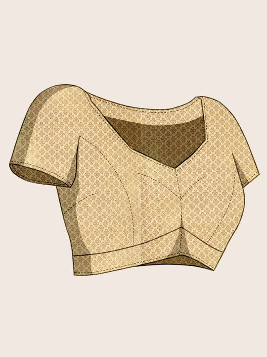 Beige Pure Tissue Silk Banarasi Saree With Brocade Blouse Piece