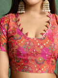 Poly Chiffon Dyed Saree With Heavy Embroidered Blouse Piece