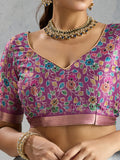Pure Chiffon Digital Printed Woven Saree With Woven Border And Fancy Tassels